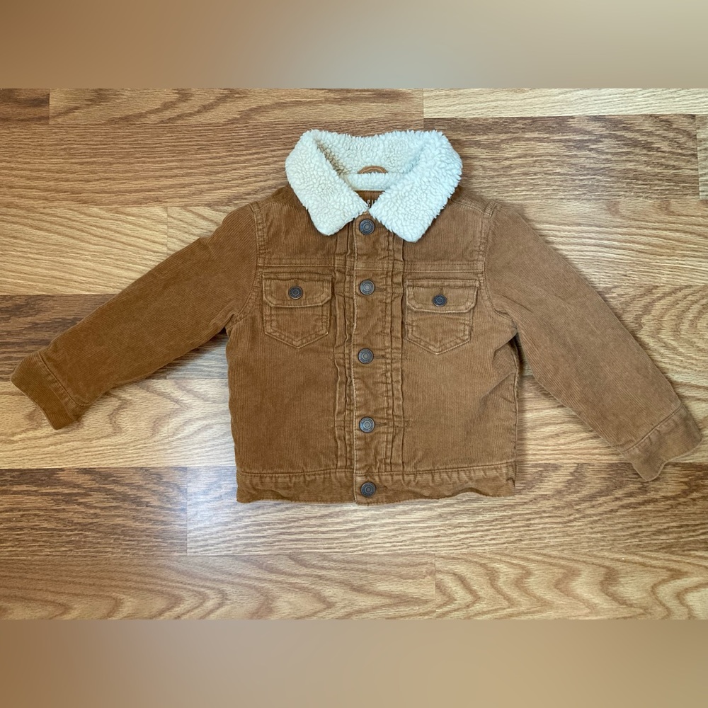 Gap Tan Corduroy Sherpa Jacket. Size 3T